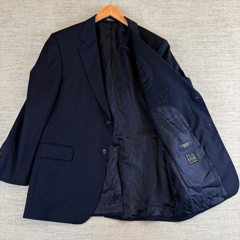 Jos. A. Bank Signature Gordon Mens 42 RG Navy Wool Blazer EUC Business Classic